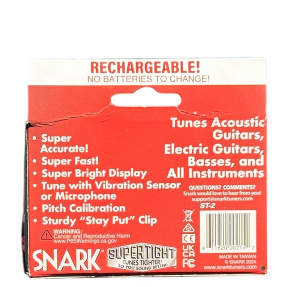 NWOT Snark ST-2 Super Tight Rechargeable Clip-On Chromatic Tuner - Picture 3 of 5
